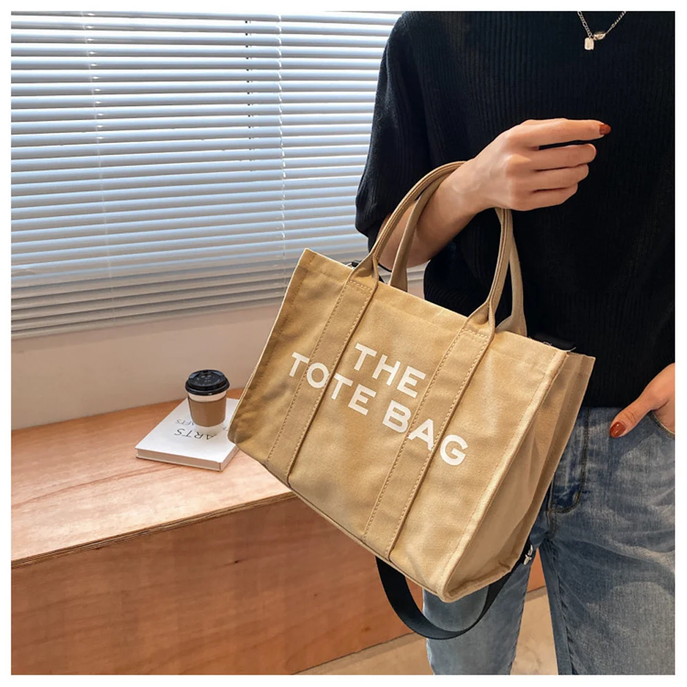 

Canvas Handbag Large Letter Women luxury Tote Women Shoulder Bag Eco Shopper Bags for Women Printing Shoulder Crossbody Bag Ins