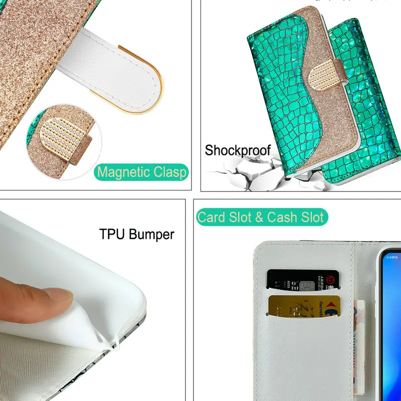 Bling Wallet Etui for Samsung A54 A 32 34 A24 Flip Case Samsung Galaxy A32 A53 A22S A52 A73 A04S A12 A13 A52S A33 5G Book Funda