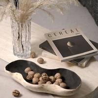 black carbide wooden storage creative food tray for home decor
