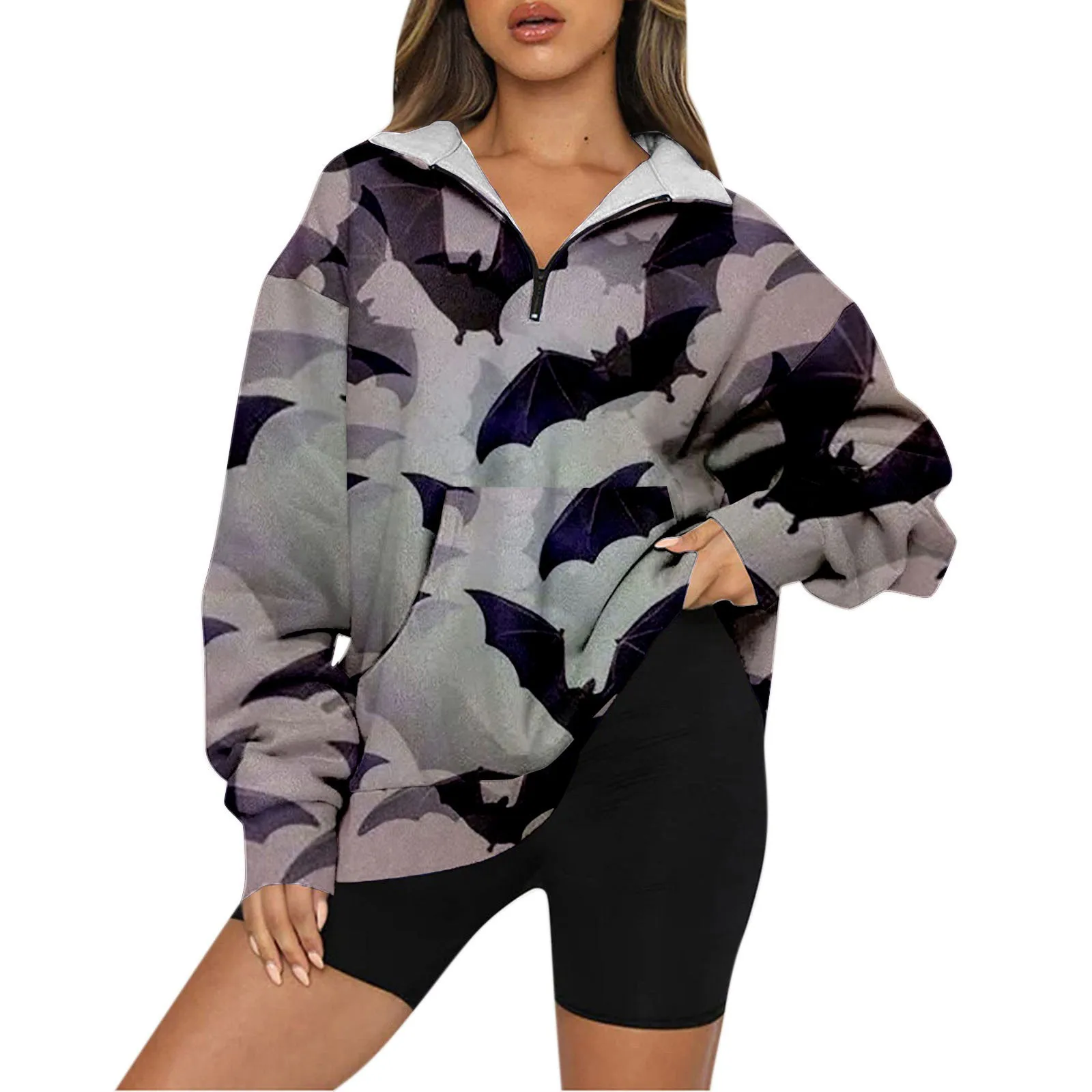 

Новинка 2023, Женский Повседневный Топ на осень и зиму, пуловер с длинным рукавом и молнией, модный универсальный свитшот, толстовки