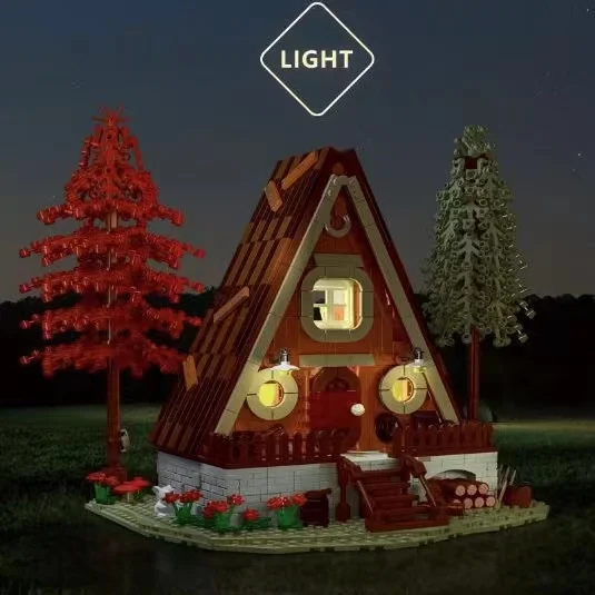 

2022 новые идеи домик в лесу Модульные строительные блоки город улица вид Moc рамка кабина дом светильник кирпич набор игрушек Детский подарок ...