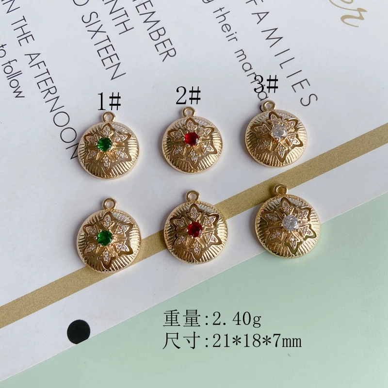 Аксессуары для рукоделия, циркониевый кристалл, микро-инкрустированный диск, Шестигранная звезда, старые серьги, колье