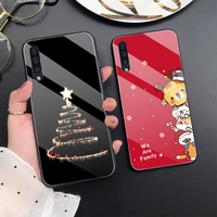 Case For Samsung A50 A51 A71 A70 A20 A40 A20E S10 S20 S22 Ultra Puls Note Plus Glass Phone Cases Christmas Capa