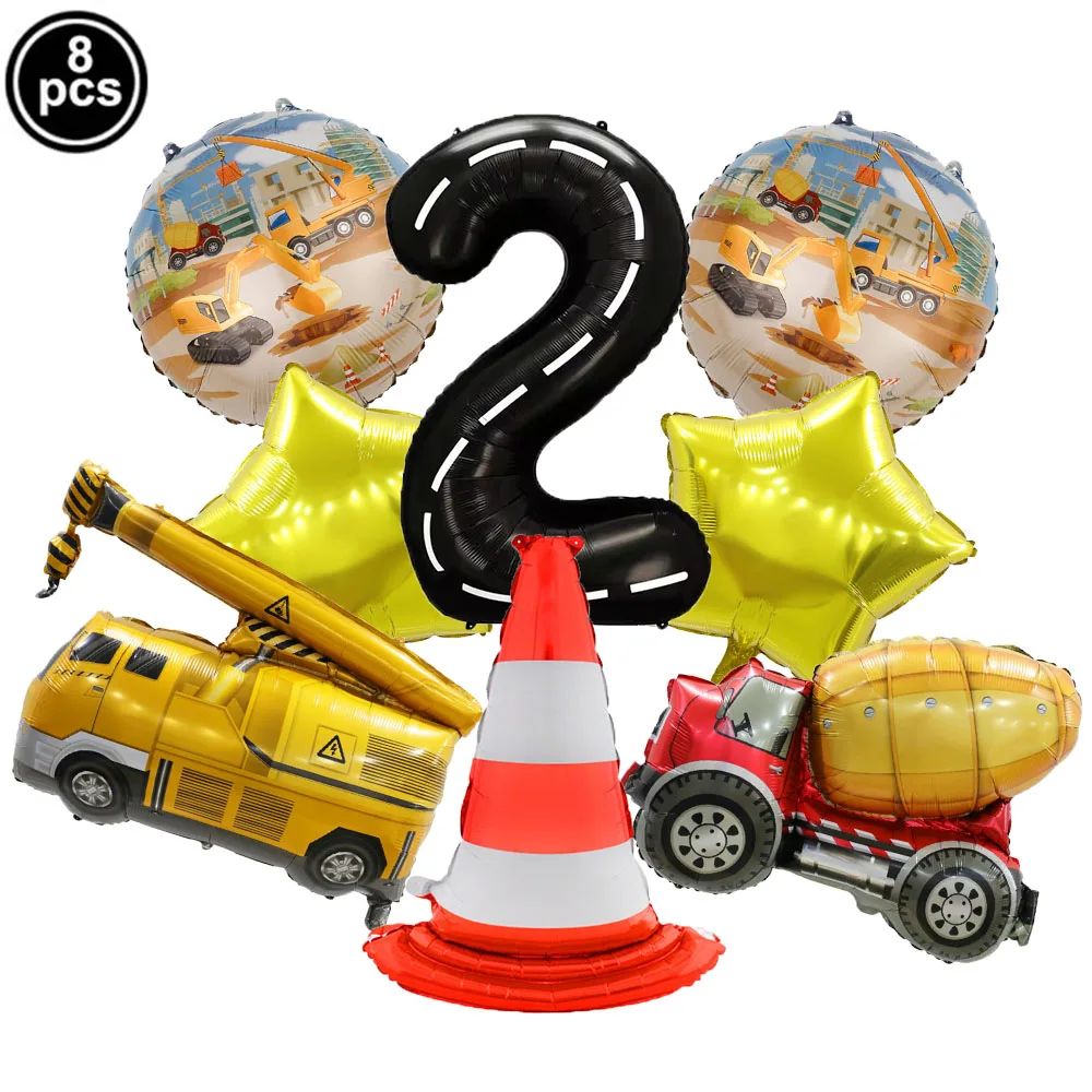 Строительный грузовик воздушные шары экскаватор цементный вилочный погрузчик