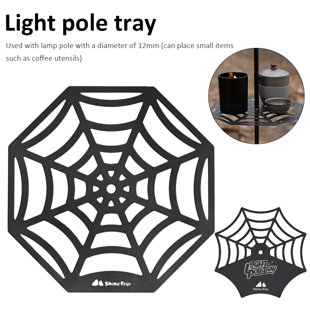 

Outdoor Portable Light Pole Tray Stainless Steel Table Board Coffee Tray Lightweight Lamp Holder Bracket Camping Accessory