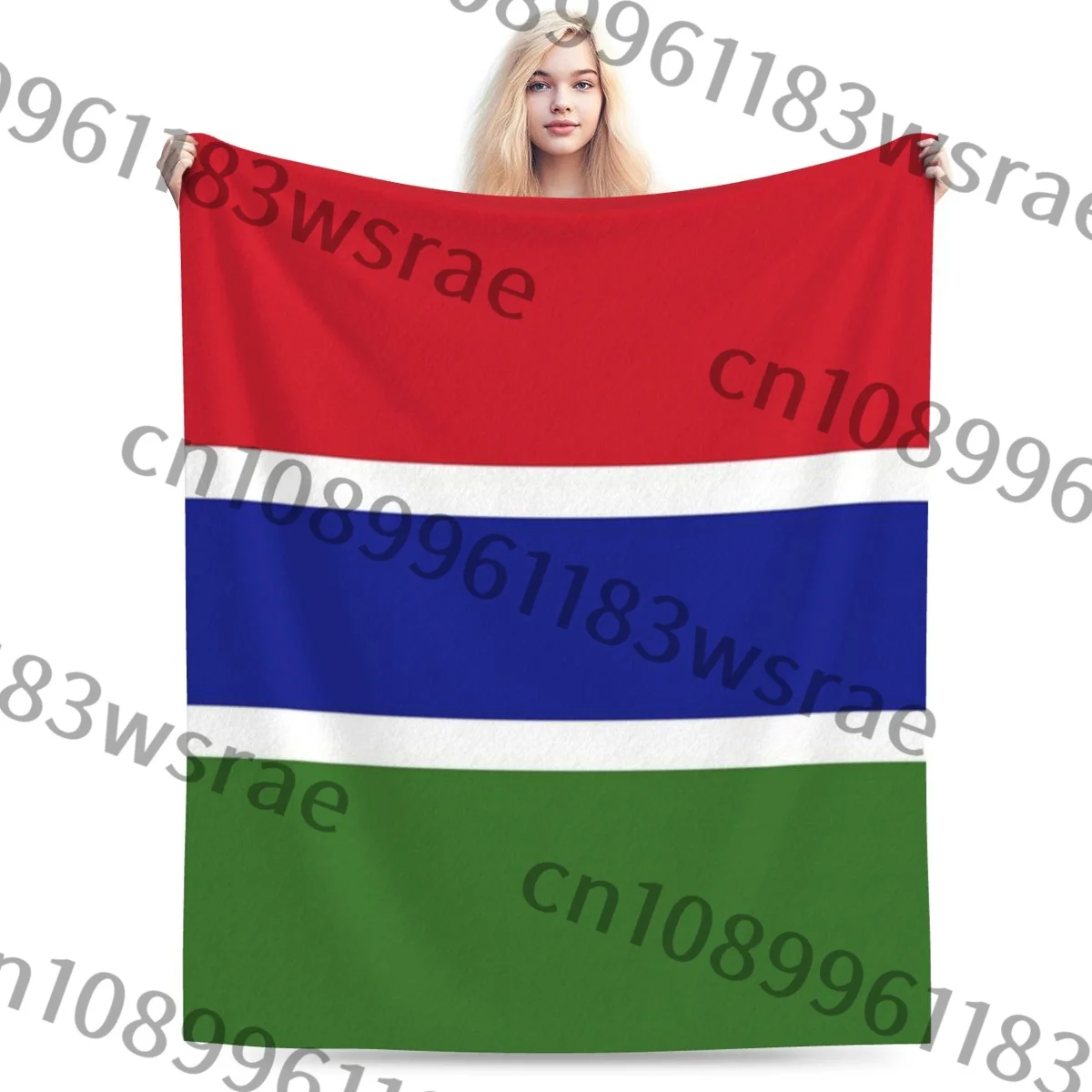 Мягкое Флисовое одеяло с изображением флага Гамбии