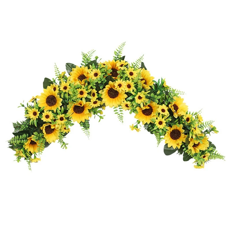 

Sunflower Swag Door Hanging Wreath Simulation Hanging Ornament Floral Swag Door Swag For Wedding Arch Wall Window Decor