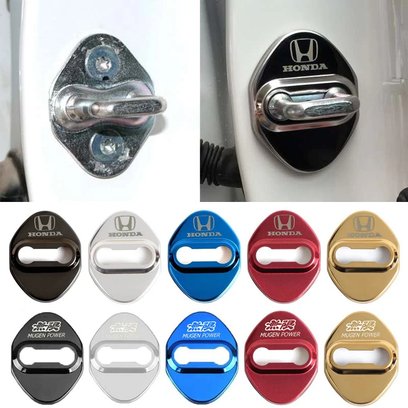 4 шт., защитные наклейки на дверной замок автомобиля Honda Civic Accord Jazz Crider City XRV CRV HRV Inspire Styling 4 шт., защитные наклейки на дверной замок автомобиля Honda Civic Accord Jazz Crider City XRV CRV HRV Inspire Styling