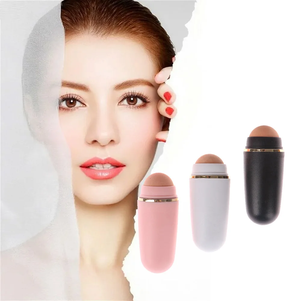 

Face Oil Absorbing Roller Volcanic Stone Blemish Remover Mini Facial Shiny Changing Pores and Oil Removal Massage Artifact