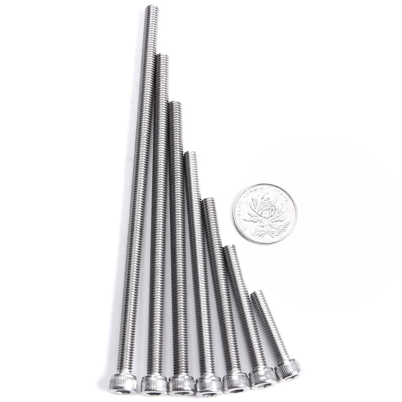 M2 M3 M4 M5 M6 M8 M10 M12 DIN912 304 stainless steel inner hexagon lengthen screw knurled cup head bolts extra long images - 6