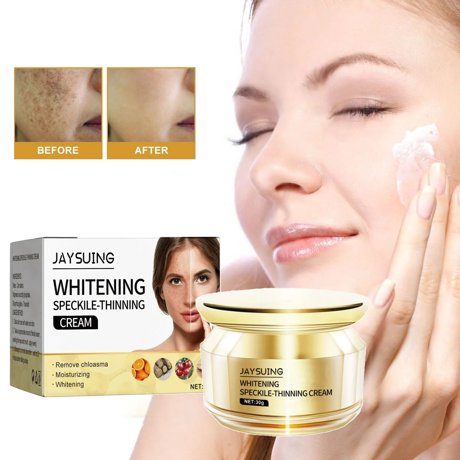

Whitening Freckle Cream Remove Dark Spots Melasma Melanin Pigmentation Moisturizing Brightening Improve Dull Skin Face Cream 30g
