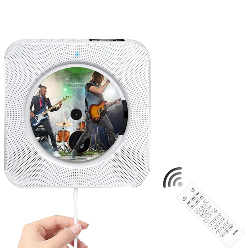 

KC-809 Wall-Mounted CD Player Bluetooth Speaker Portable Home Audio Boombox with Remote Control FM Radio