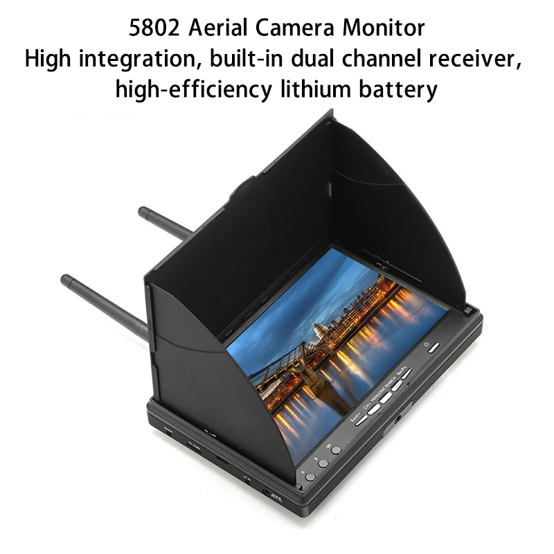 Воздушный FPV 7-дюймовый портативный экран с двойным приемником 5 8G Универсальный