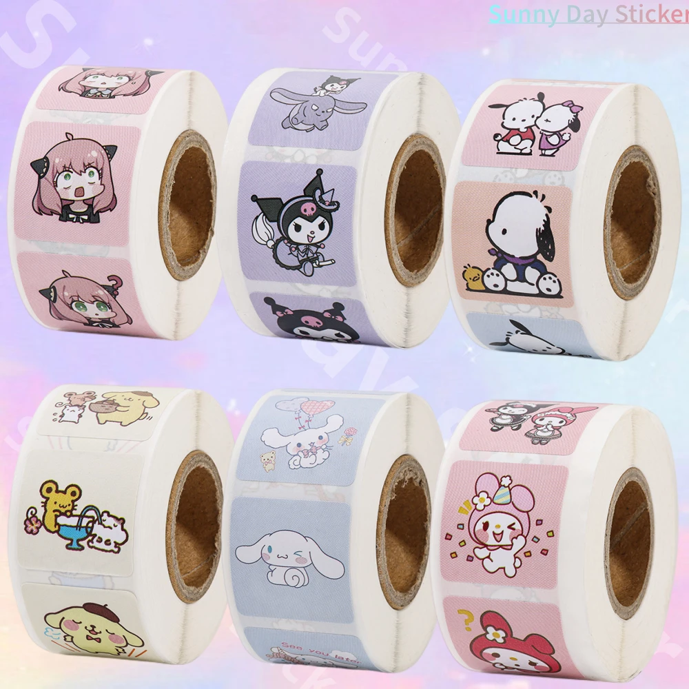 

Sunny Day Sanrio 200-500 Sheets/roll New Product Kulomi Kitty Cute Cartoon Children Reward Stickers Gift Decoration Stickers
