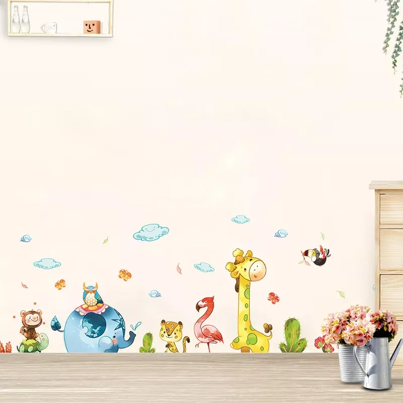 

NEW2022 Cartoon Party cute animals Wall Stickers for home decoration kids baby rooms bedroom nursery Mural Art Decals sticker wa