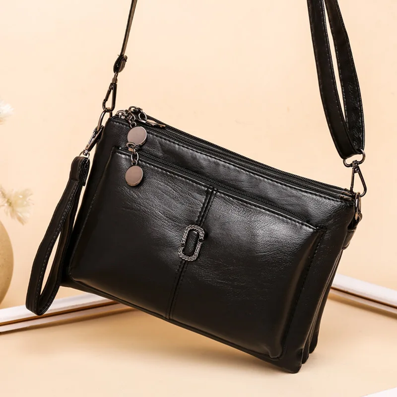 

Brand New Sheepskin Leather Shoulder Bag Women Luxury Crossbody Bag Multi-Layered Zipper Designer Female Crossbody Bag 2022