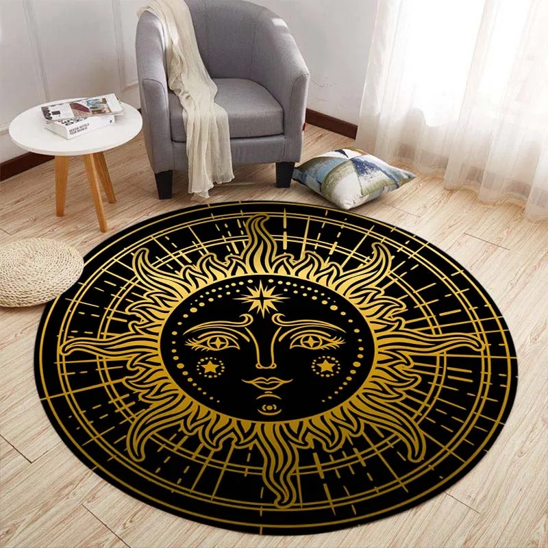 

Mysterious Pattern Printed Round Living Room Rug Floor Mat area rug anime rug carpet carpets for living room rugs for bedroom