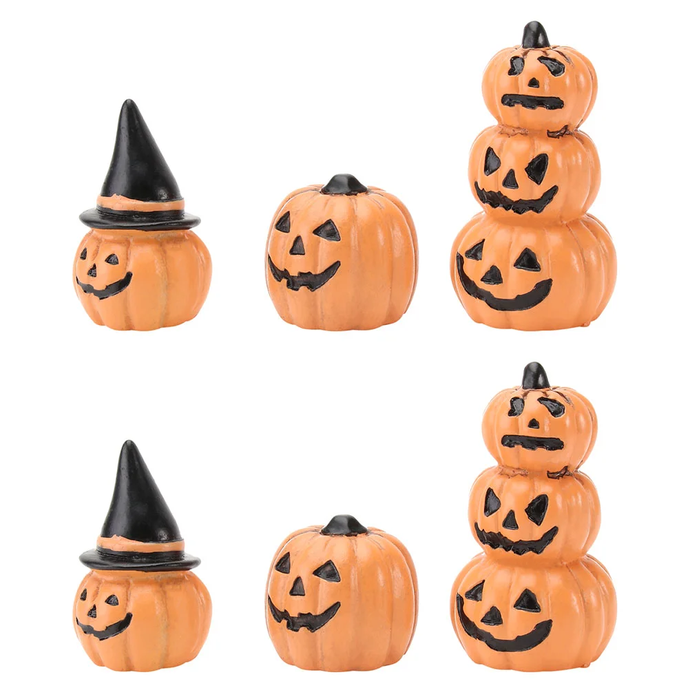 

6pcs Scene Layout Decoration Props Mini Resin Pumpkin Ornaments