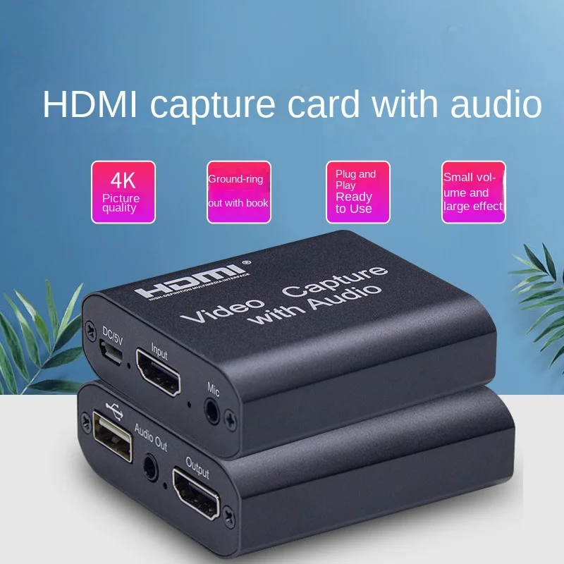 4K HDMI-compatible To USB 3.0 2.0 Video Capture Card 1080P 60fps Video Recorder Grabber for PS4 Switch OBS Live Streaming Box