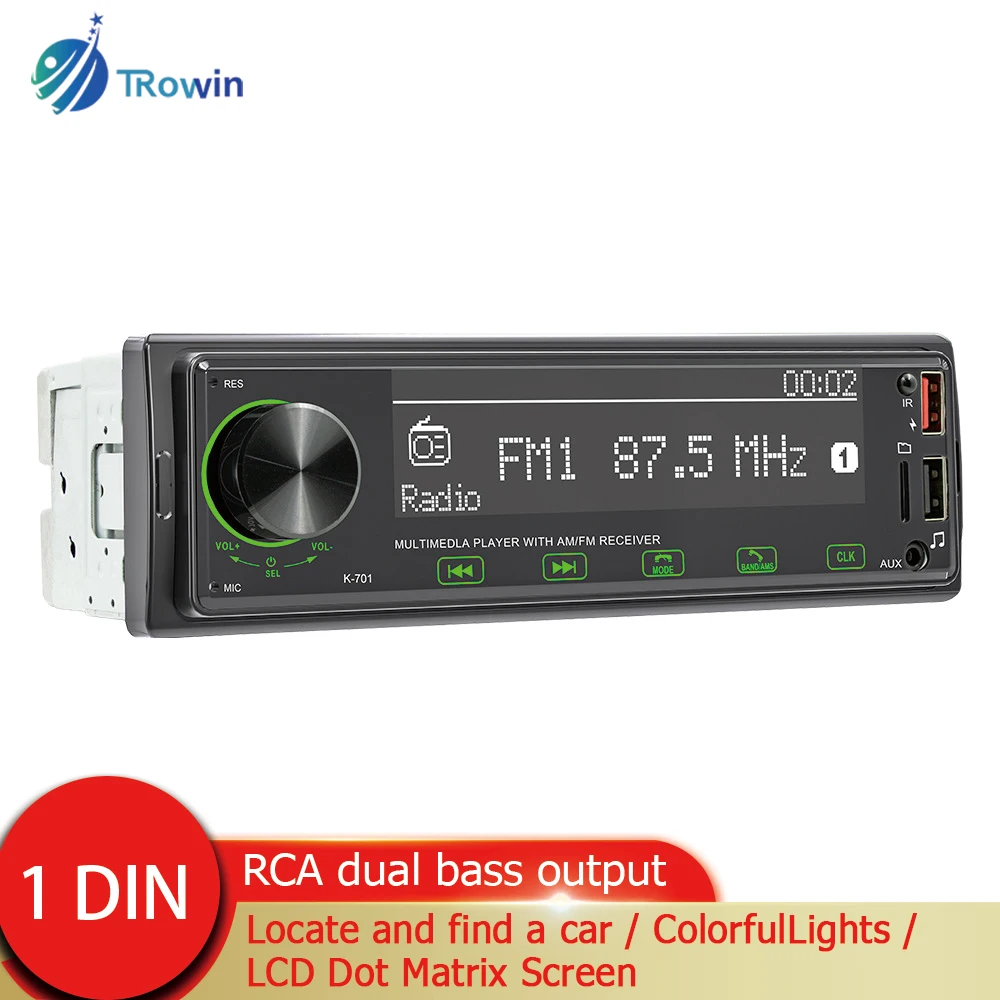 

Автомагнитола 1 Din, стерео, цифровой автомобильный mp3-плеер, FM-радио, стерео аудио, USB, SD, AUX, вход, сенсорный экран, Bluetooth, Авторадио, RGB