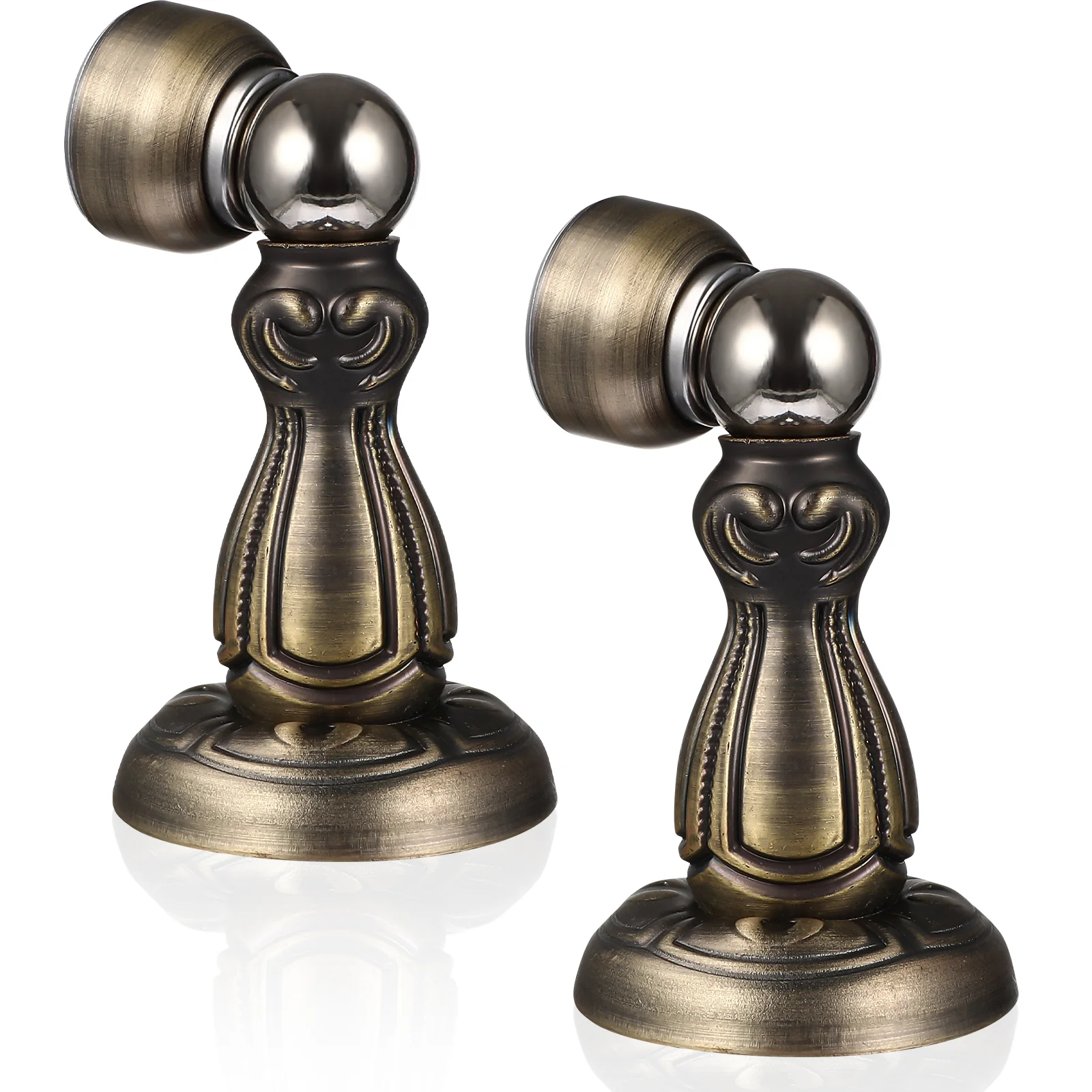 

2 Pcs Household Door Stopper Green Patina 2pcs Metal Catch Magnetic Home Iron Small