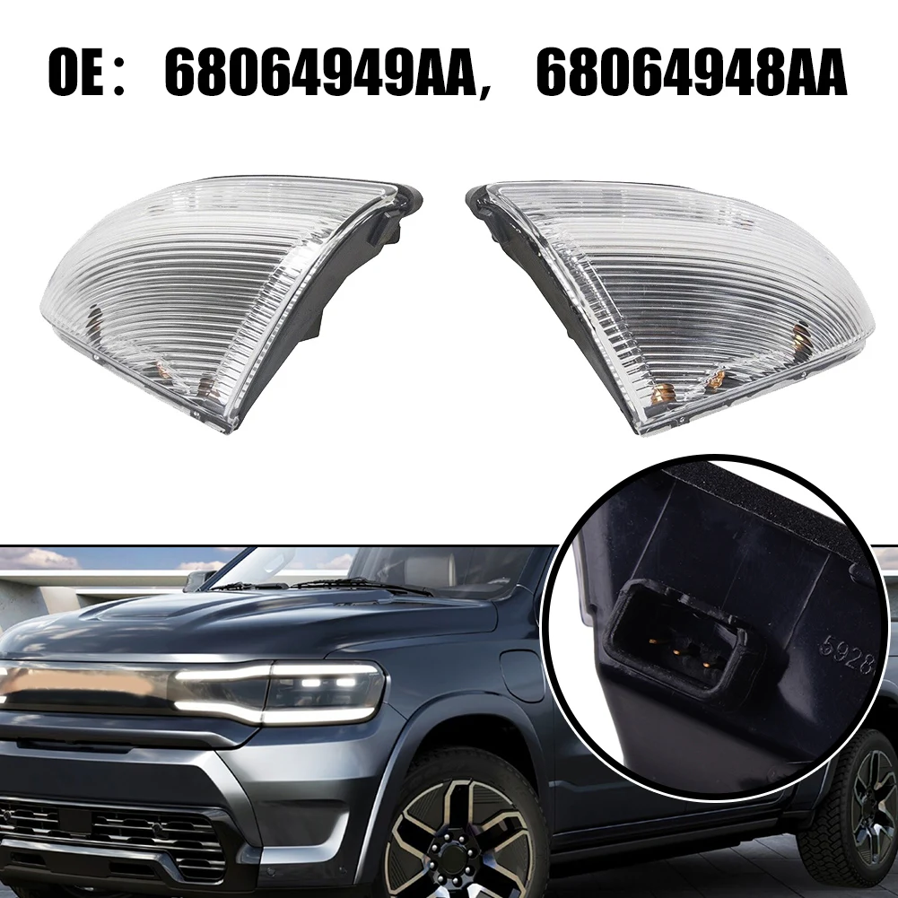 

2pcs For Dodge Car Switchback LED Side Mirror Turn Signal Light Puddle Lamp #68064948AA For RAM 1500 2500 3500 White / Amber