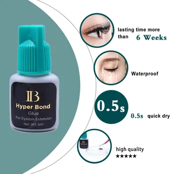 10 Bottles IBeauty Hyper Bond Cyan Cap 5ml 0.5Sec for Eyelash Extensions Glue Makeup Tools Korea Beauty Health Shop Quick Drying 6