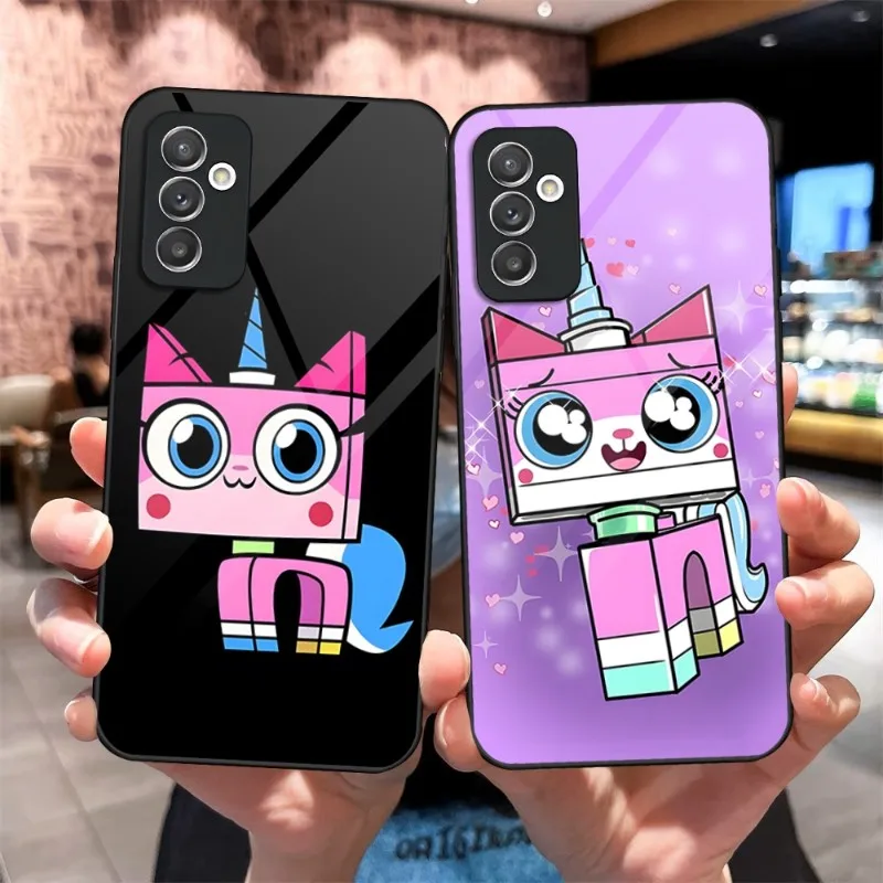 Мультяшный чехол Unikitty для телефона, закаленное стекло для Samsung S22 S21FE S20 Ultra A22 A52 A51 A12 A32 A42 Note 20 10 Pro Plus, чехол