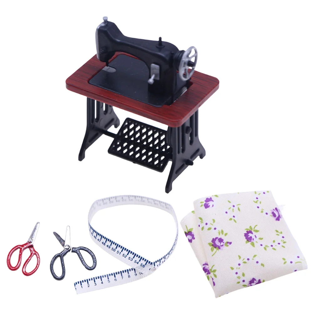 

Dollhouse Décor Mini Sewing Machine Ornaments Toy Micro Landscape Decoration Plastic Shears