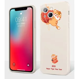 Little Tiger phone case 2022 New Year couple model For iPhone 13 12 mini 6s 8 7 Plus 11 Pro XS Max XR lens all-inclusive Cover