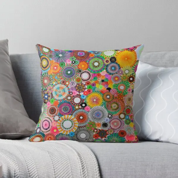 

Childhood Dreams A Colourful Spirograph Printing Throw Pillow Cover Soft Waist Office Decor Decorative Pillows not include