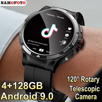 2023 New 4G Smart Watch GPS 1.43'' 400*400 HD Screen 4GB+128GB Android 9.0 Men Smartwatch Telescopic Rotary Camera 5G SIM Card 1