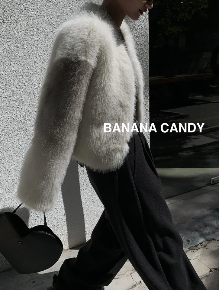 Silky thickened fur coat for autumn and winter