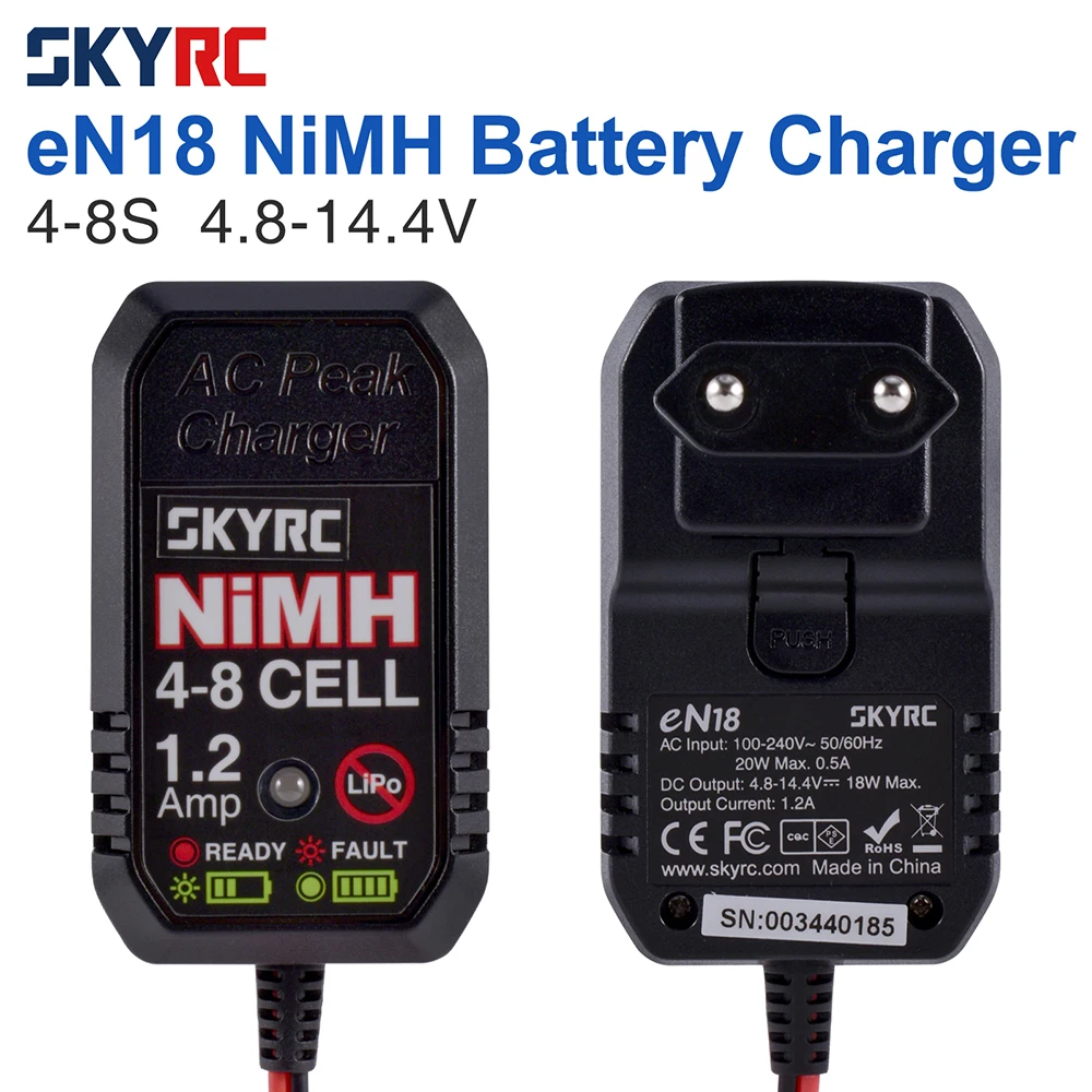 

SKYRC eN18 NiMH RC Car Peak Battery Charger 4S-8S 4.8V-14.4V Fast Charge Connector for Airsoft Battery Charge