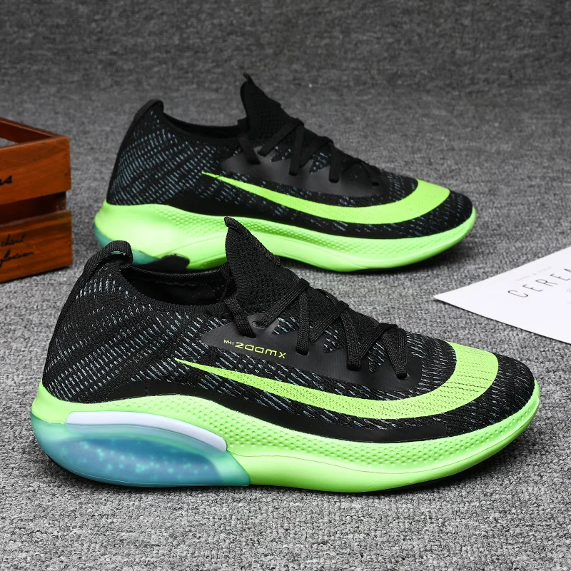 Men Sport Shoes Mesh Breathable Lightweight Lace Up Cushioning Road Running Shoes Athletic Anti Slip Couple Jogging Shoes Women