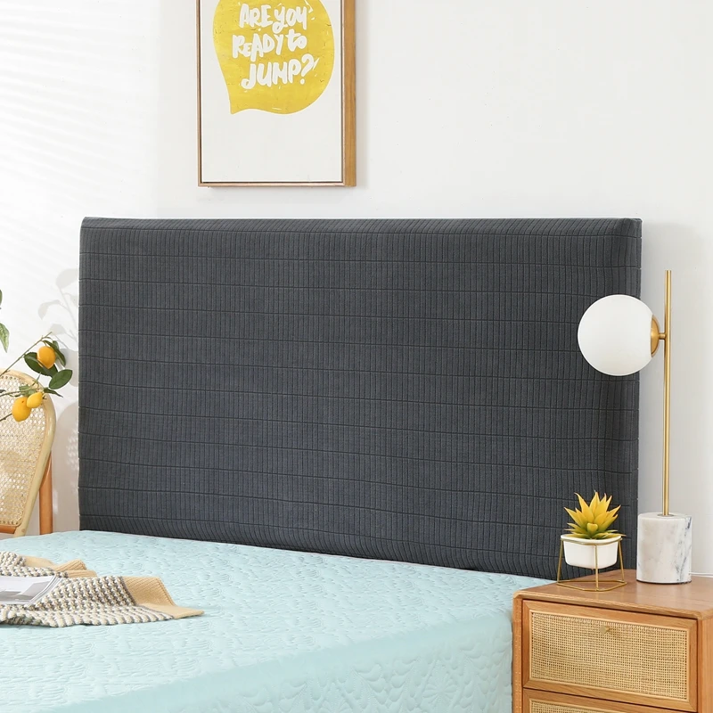 

Jacquard Solid Color Headboard Cover Bed Back Dust Protector Cover for queen size bed with pockets
