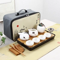 travel portable tea set chinease outdoor kung fu tea table set minimalist tea porcelain ceremony china kitchen supplies