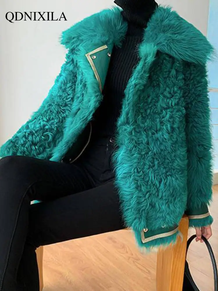 Winter Jacket Women 2022 New Fur All-in-one Loop Fur Lamb Coat Women's Short Faux Fur Coat Winter Coat for Women Fur Coat Women