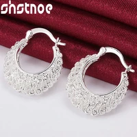 925 sterling silver moon net earring clip for women jewelry party engagement wedding birthday gift fashion