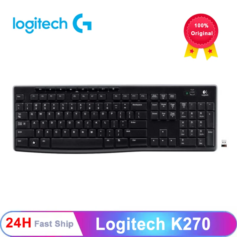 Logitech K270 Wireless Long-Range Keyboard Laptop Desktop Multimedia Keyboard