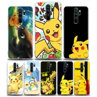 cute anime pika pika pikachu clear phone case for xiaomi redmi note 8pro 11 10 9 8 pro 7 8a 10s 11 k40 pro case soft cover coque