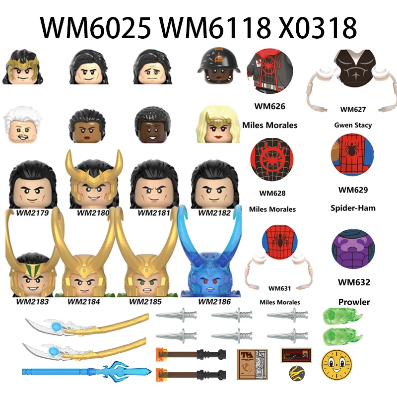 Конструктор WM6052 WM6118 X0318 WM6040 Gwen Моралес Loki фильмы серия Mini Blcoks кубики Moc дешевые
