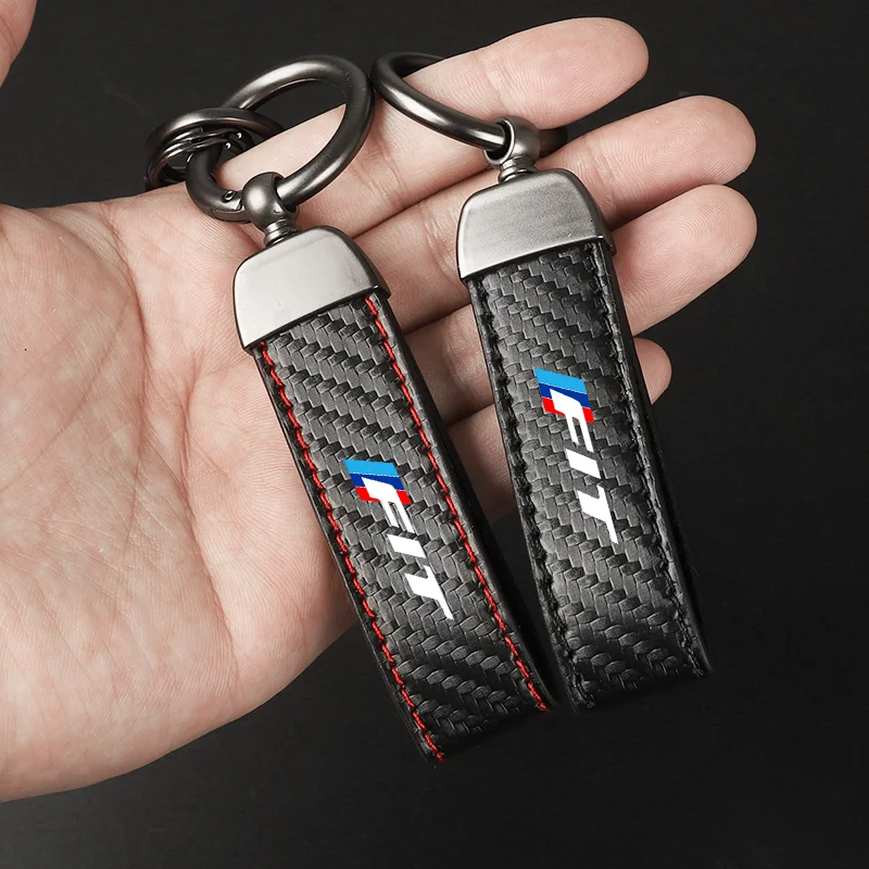 

Car Carbon Fiber Leather Keychain Horseshoe Buckle Jewelry for FIT GD GE GG ZA Accessories Car KeyChain Accessories