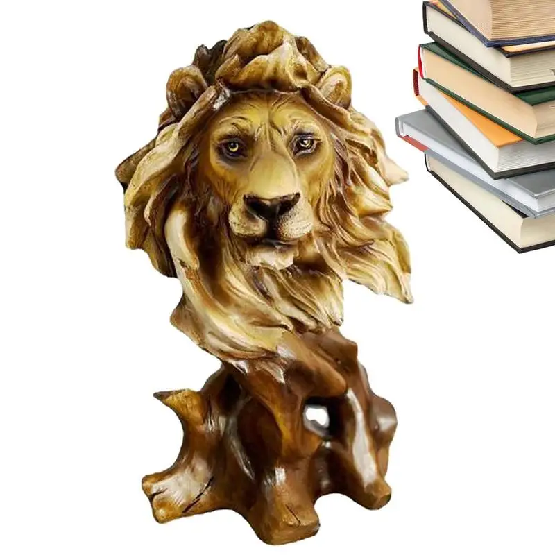 

Tiger Eagle Lion Horse Wolf Head Resin Figurine Animal Bust Statue Wild Animals Sculpture Art Home Decor for Desks Offices Rooms