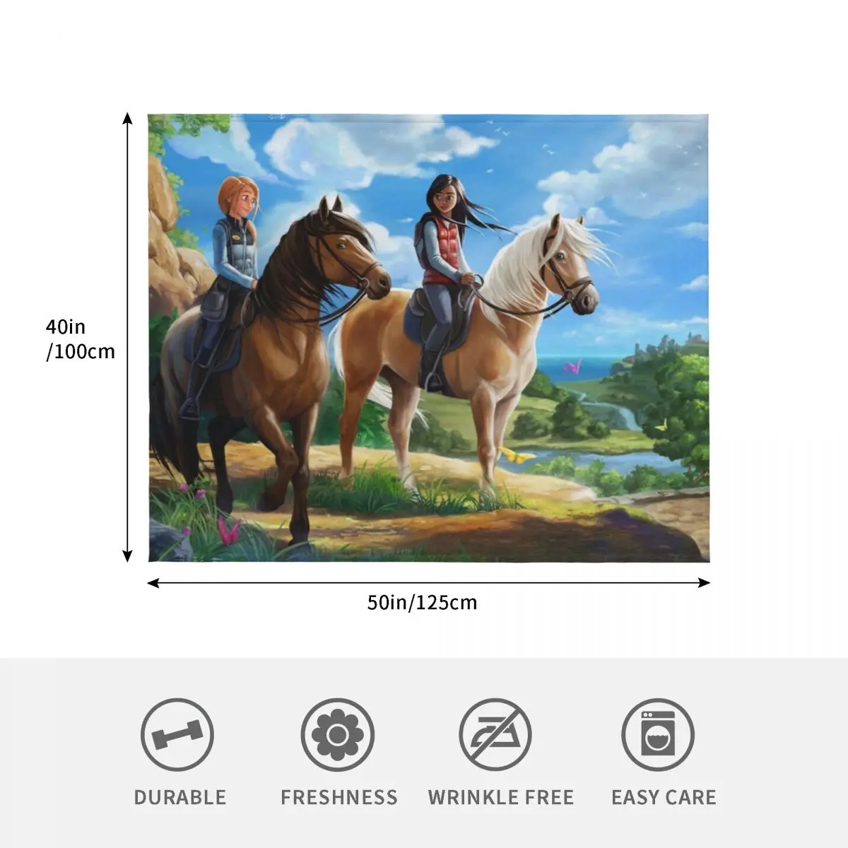 Фото Плед Horse - Star Stable, пушистый, мягкий, для спальни и гостиной №4