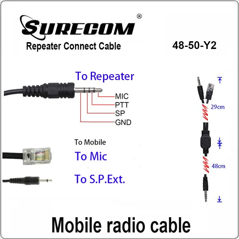 Кабель контроллера ретранслятора 8Pin 48-50-Y2 для YAESU MOBILE FT-817 FT-857 VX-2000 VX2200 Mobile Radio Surecom