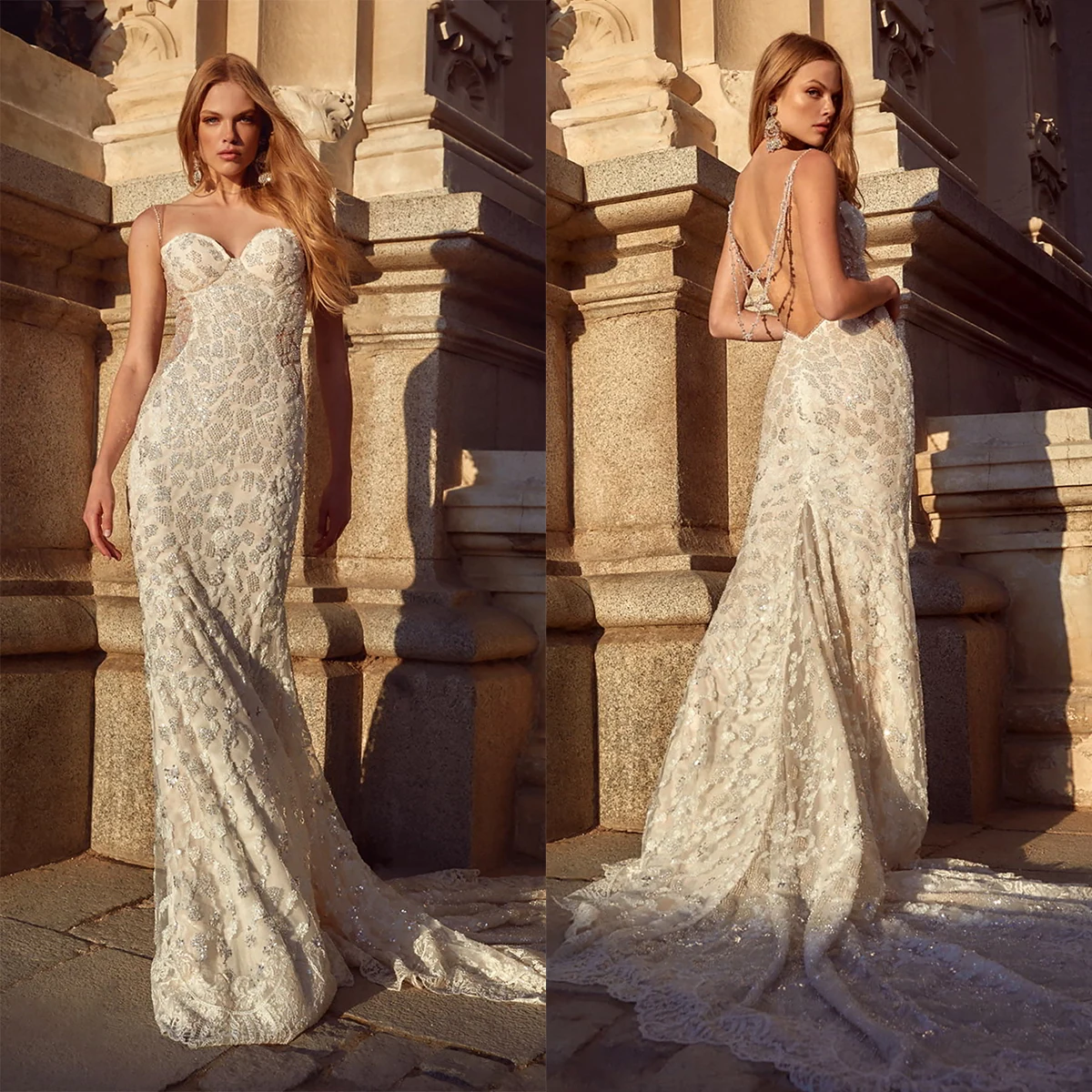 Женское свадебное платье с юбкой годе сексуальное блестящее кружевное со