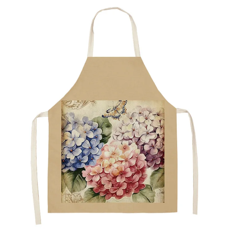

Rose Flowers Aprons Retro Parent-child Kitchen Apron Flowers Cotton Linen Aprons for Kids Men Women Home Cleaning Tools