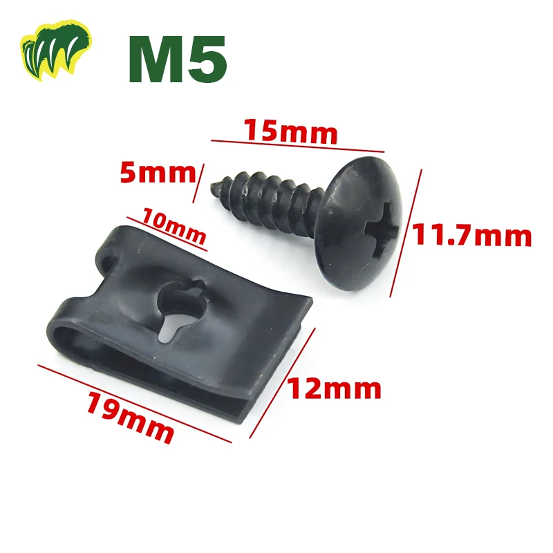 10 комплектов болтов и U-образных гаек Двигатель автомобиля под крышкой Брызговик