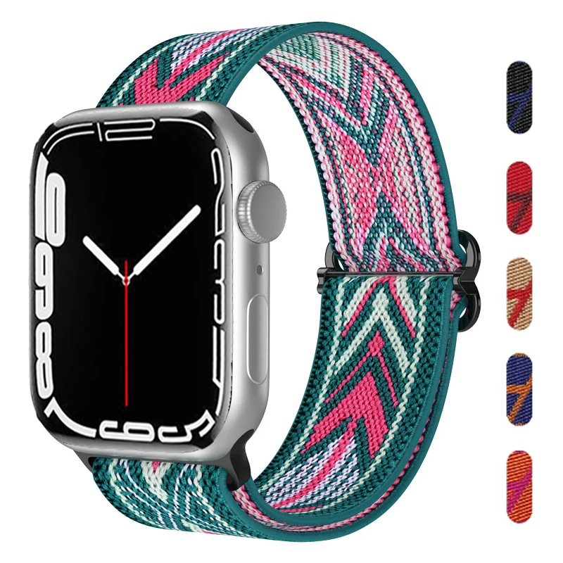 

Scrunchie Strap for Apple watch band 45mm 41mm 44mm 40mm 38mm 42mm Elastic Nylon solo Loop bracelet iWatch series 7 3 4 5 6 se